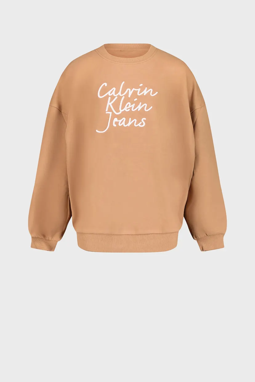 Детский бежевый свитшот HANDW LOGO EMBR CN SWEATSHIRT 4