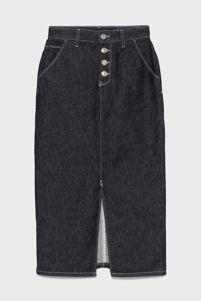 Жіноча темно-синя джинсова спідниця BUTTON DENIM SKIRT 4