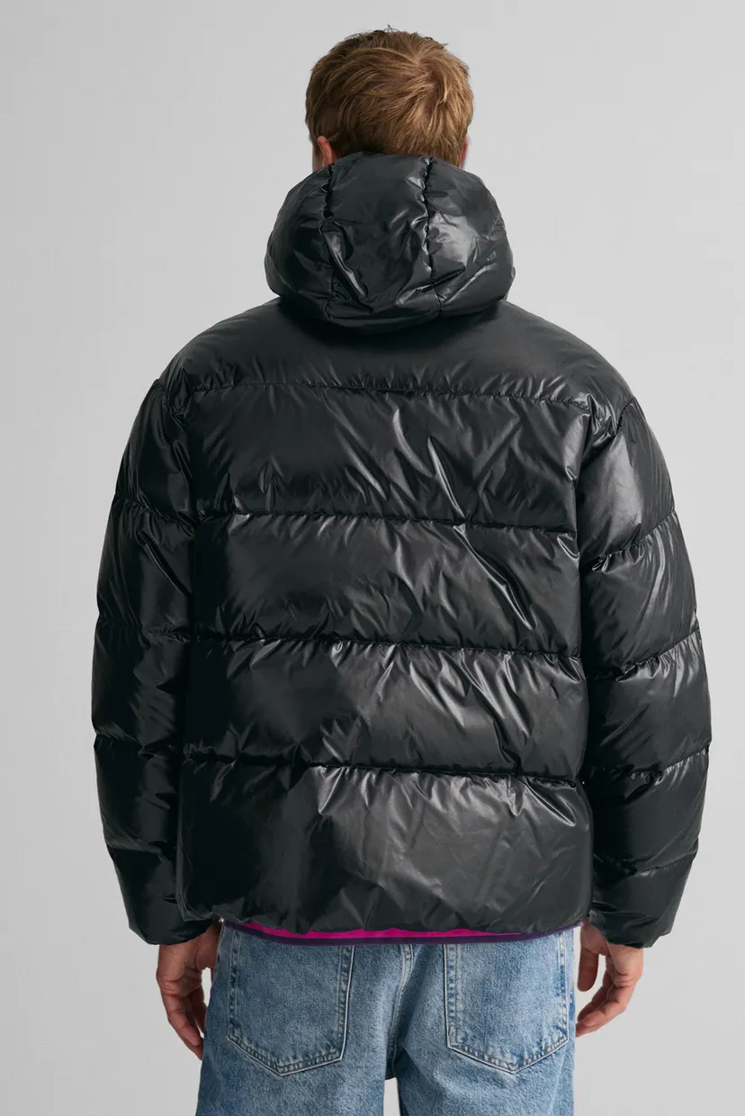 Чоловічий чорний пуховик OVERSIZED SHINY 3