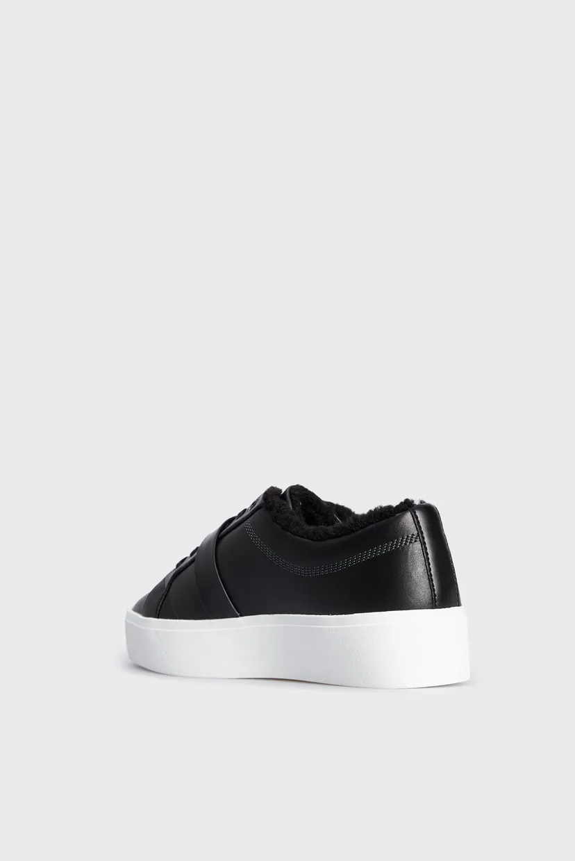 Женские черные кожаные сникерcы FLATFORM CUPSOLE LACE UP W/HW WL 5