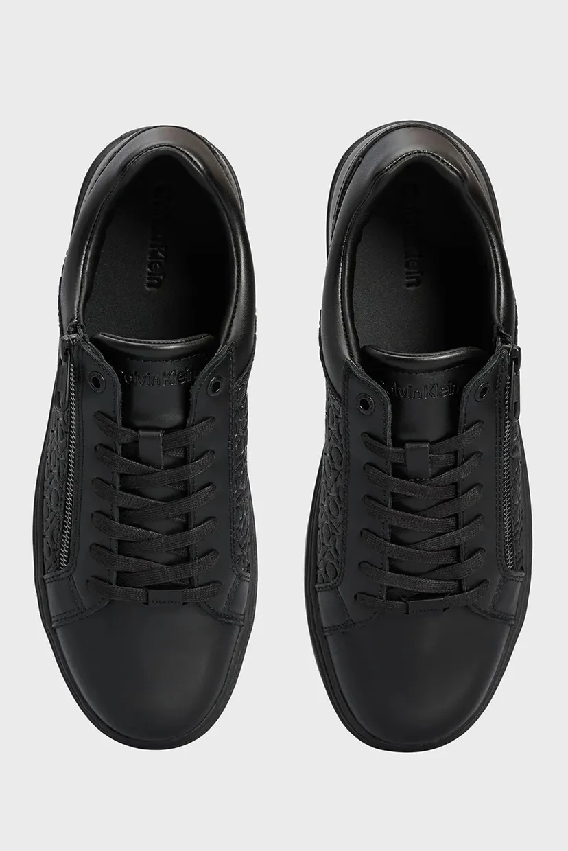 Чоловічі чорні шкіряні снікерси LOW TOP LACE UP W/ ZIP MONO 4