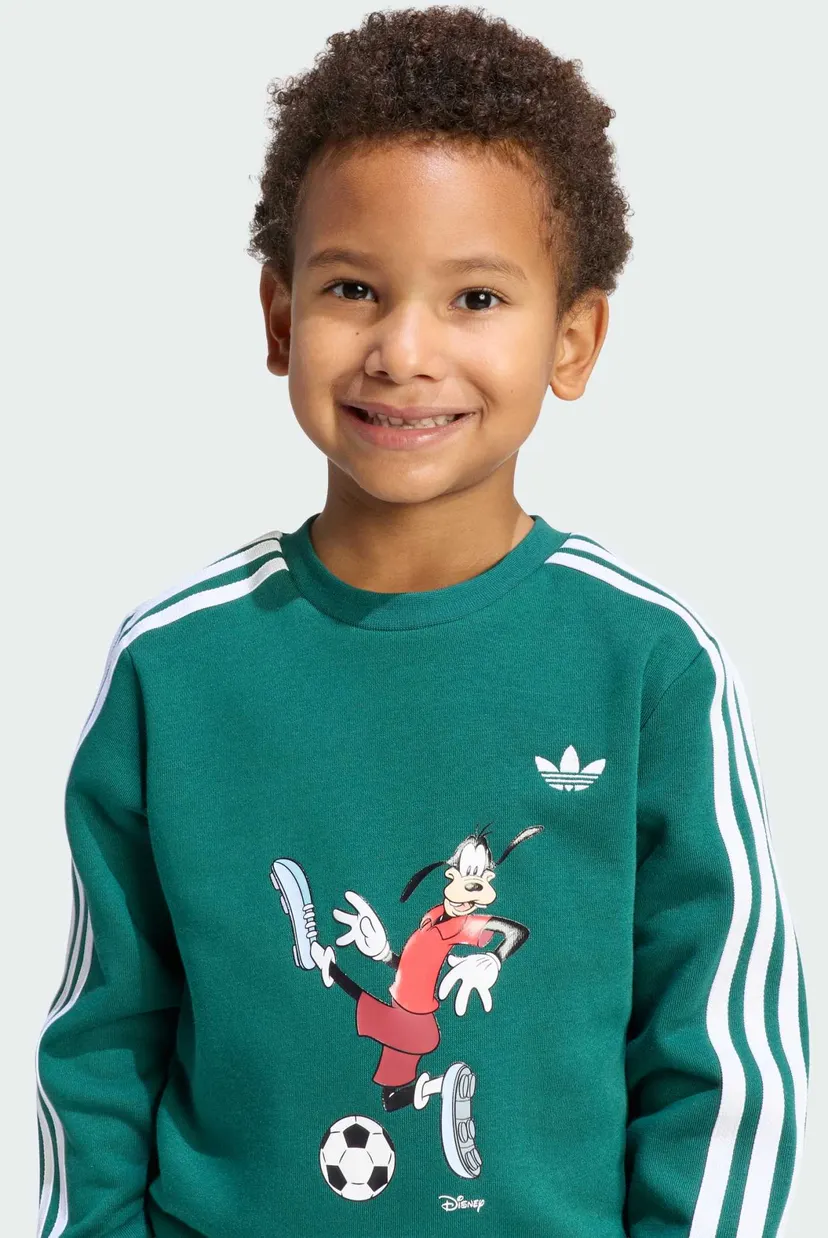 Детский зеленый спортивный костюм (свитшот, брюки) adidas Disney Crew 4