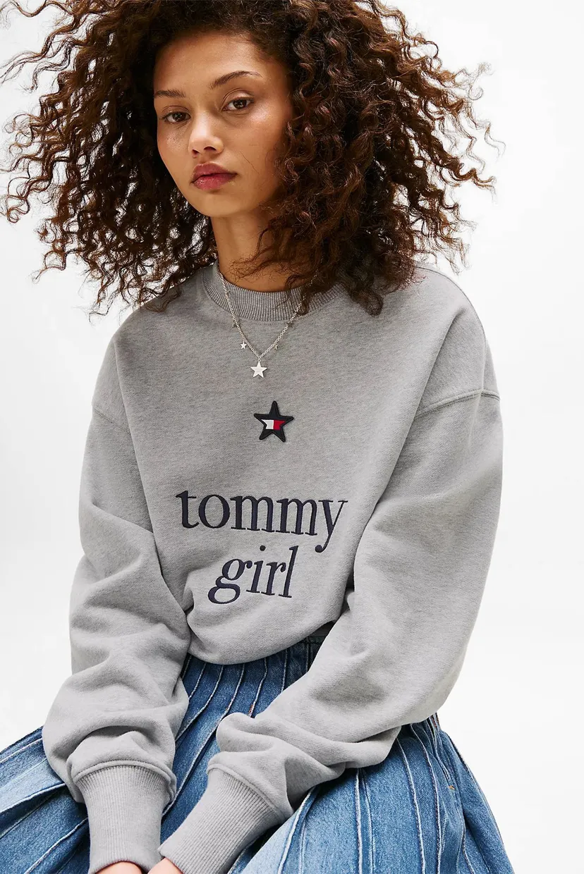 Женский серый свитшот TOMMY GIRL 4