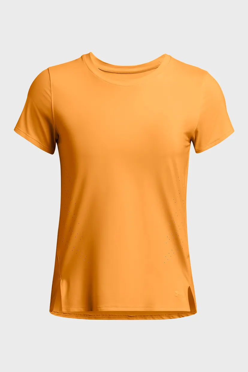 Женская оранжевая футболка UA Launch Elite Shortsleeve 4