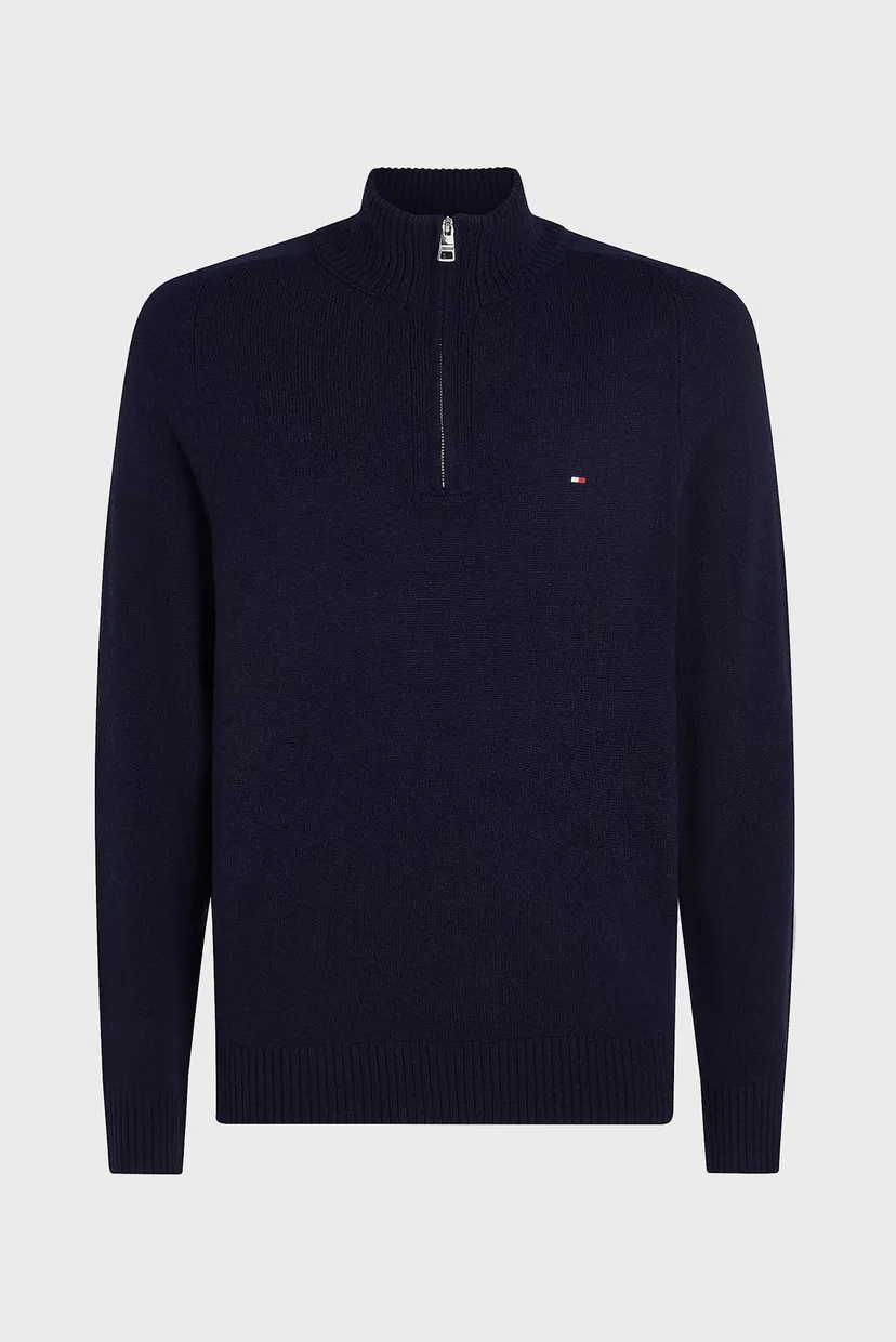 Чоловіча темно-синя вовняна кофта LAMBSWOOL ZIP MOCK 5