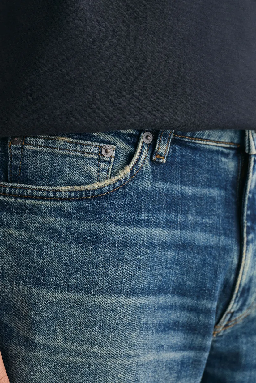Чоловічі сині джинси SLIM VINTAGE WASH JEANS 5