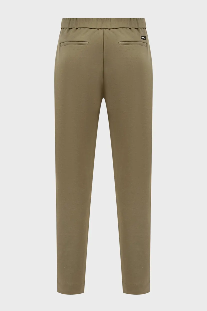 Мужские оливковые брюки COMFORT KNIT TAPERED PLEAT 6