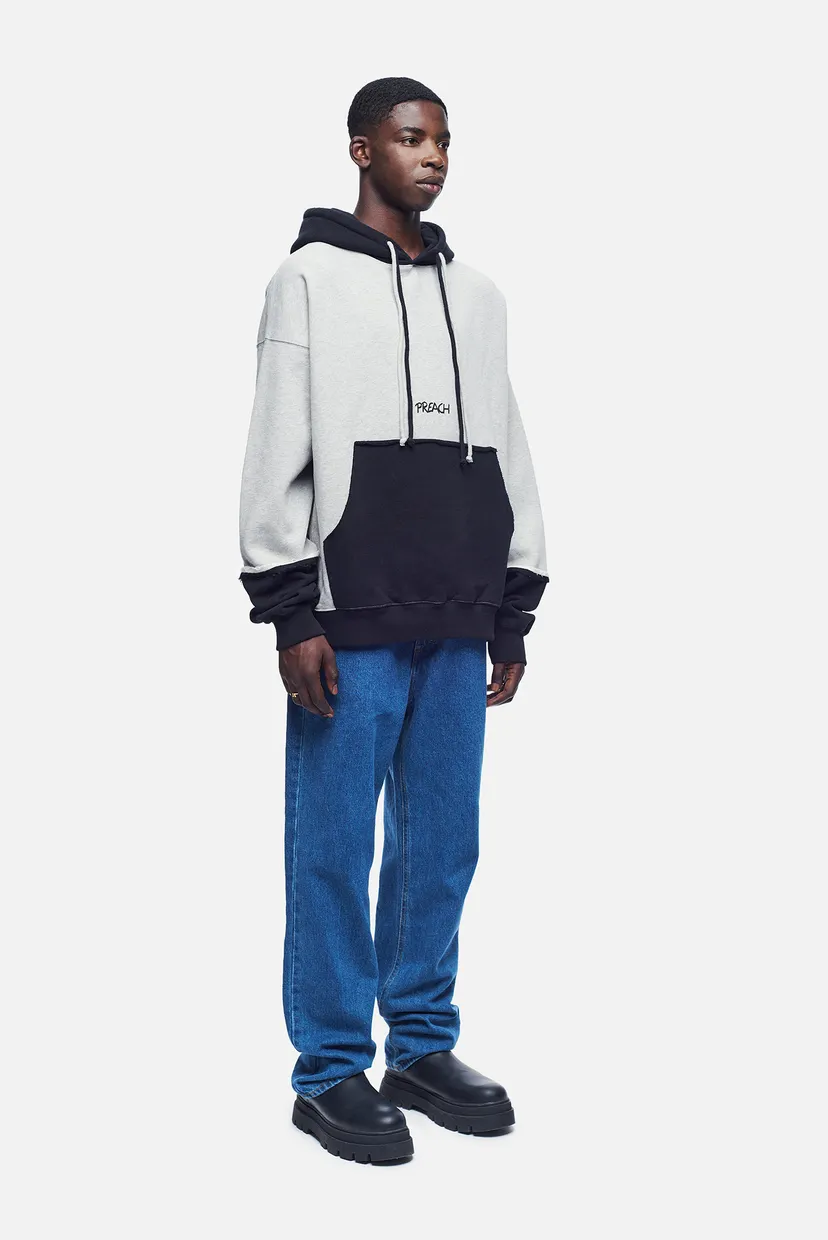 Чоловіче сіре худі Oversized Raw Edges H GOTS 4