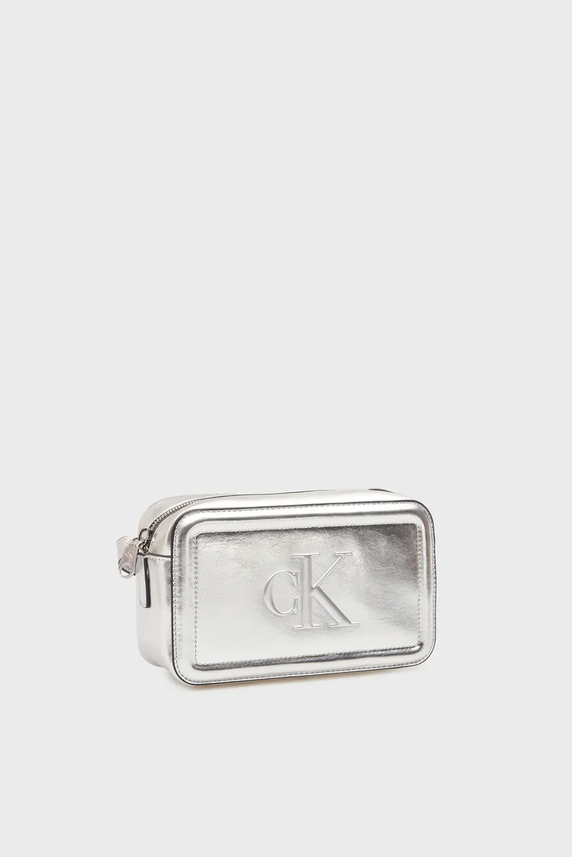 Женская серебристая сумка BOLD CK METALLIC CAMERA BAG 3