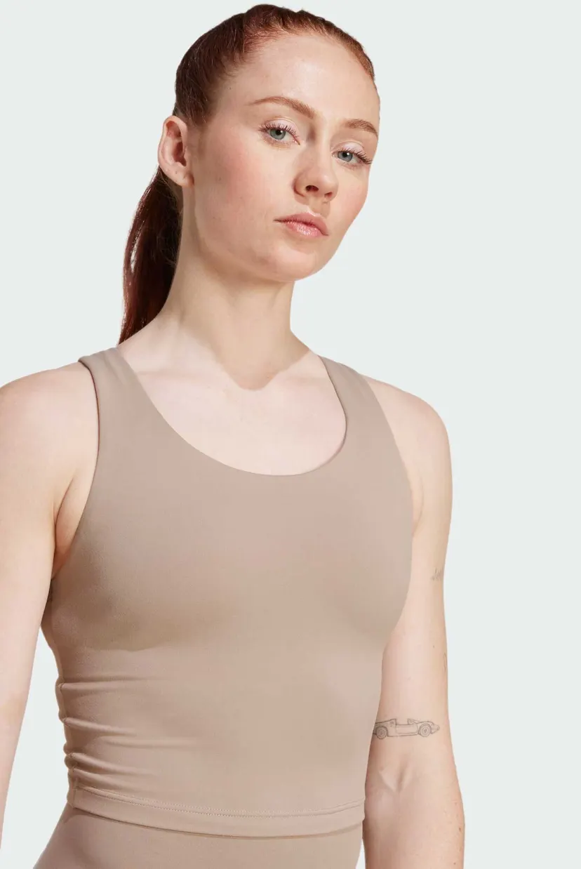 Женский бежевый топ adidas All Me Medium Support 4