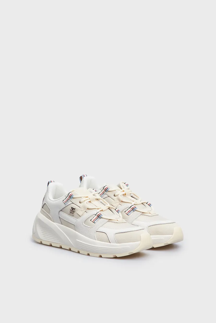 Женские белые кроссовки FASHION CHUNKY RUNNER STRIPES 3