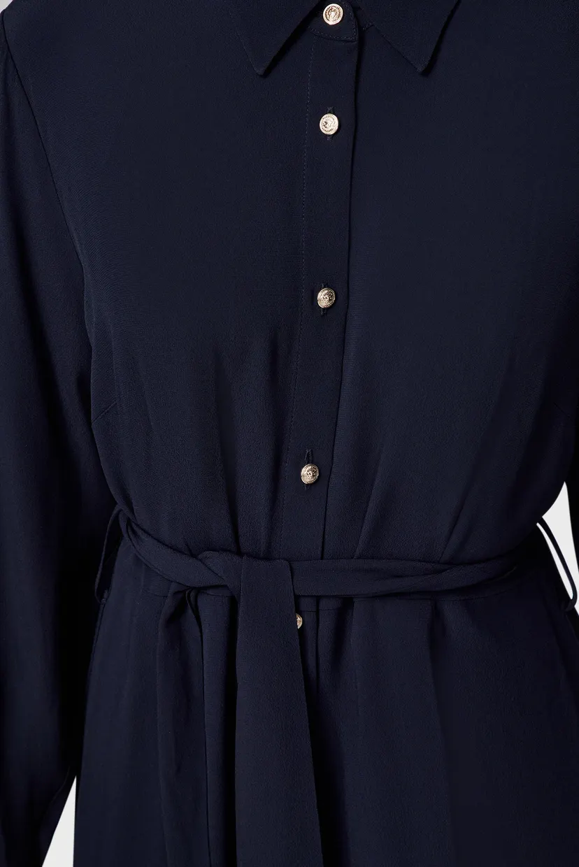 Женское темно-синее платье CREPE KNEE SHIRT DRESS LS 4