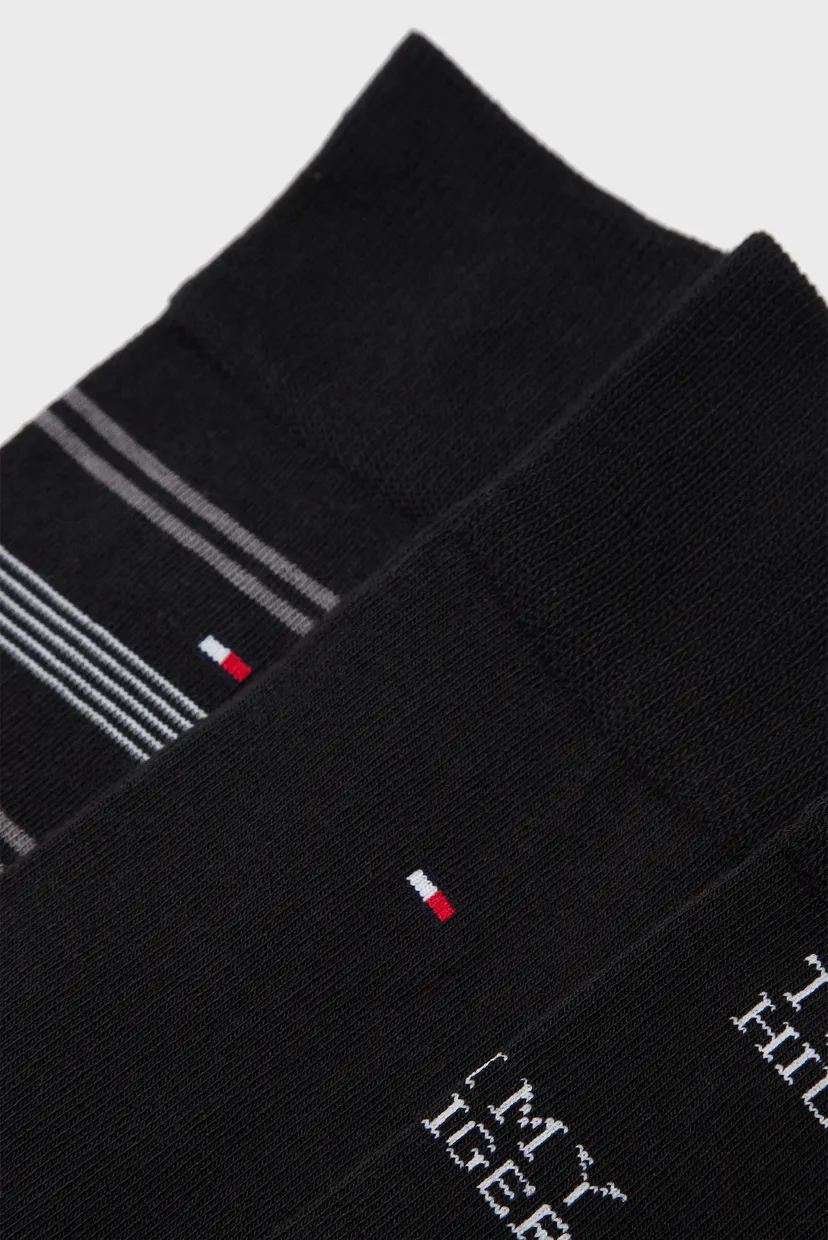 Чоловічі чорні шкарпетки (3 пари) TH MEN SOCK 3P GIFTBOX TOMMY STRIPE 3