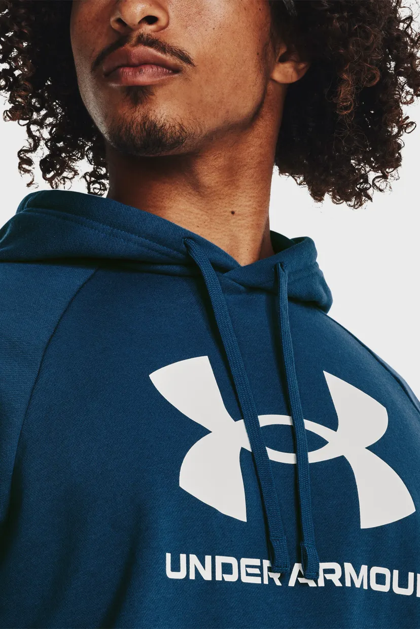 Мужское темно-синее худи UA Rival Fleece Logo HD 4