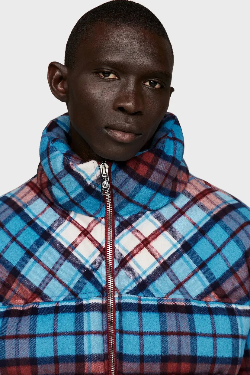 Чоловіча блакитна картата куртка THC DG TARTAN NEW YORK PUFFER 5
