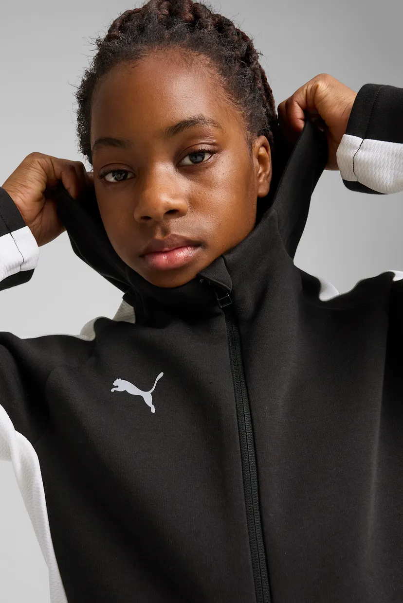 Детское черное худи teamEVOSTRIPE Football Hooded Jacket Youth 4