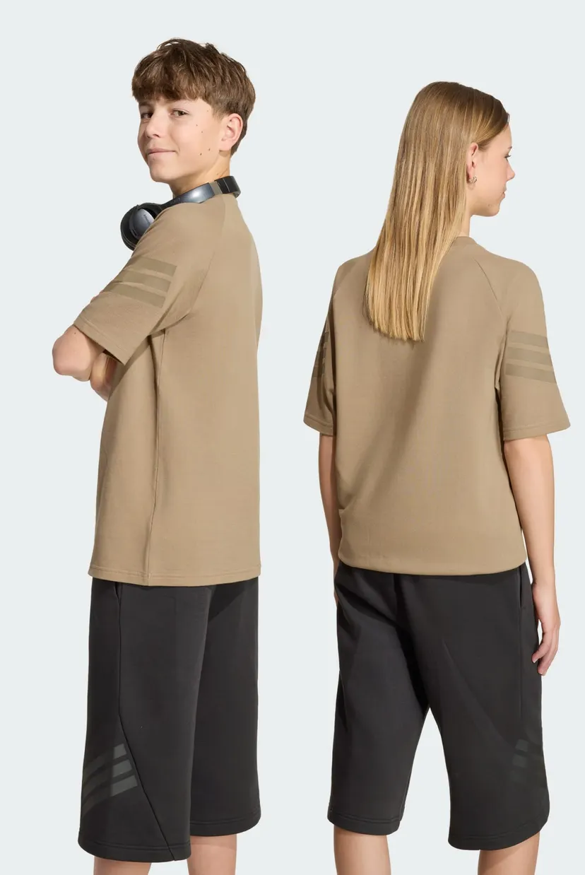 Дитяча коричнева футболка FUTURE ICONS 3 STRIPES 3