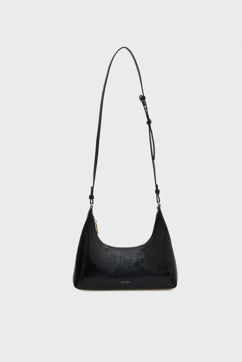 Жіноча чорна сумка FOIL GLOSSY SHOULDER 5