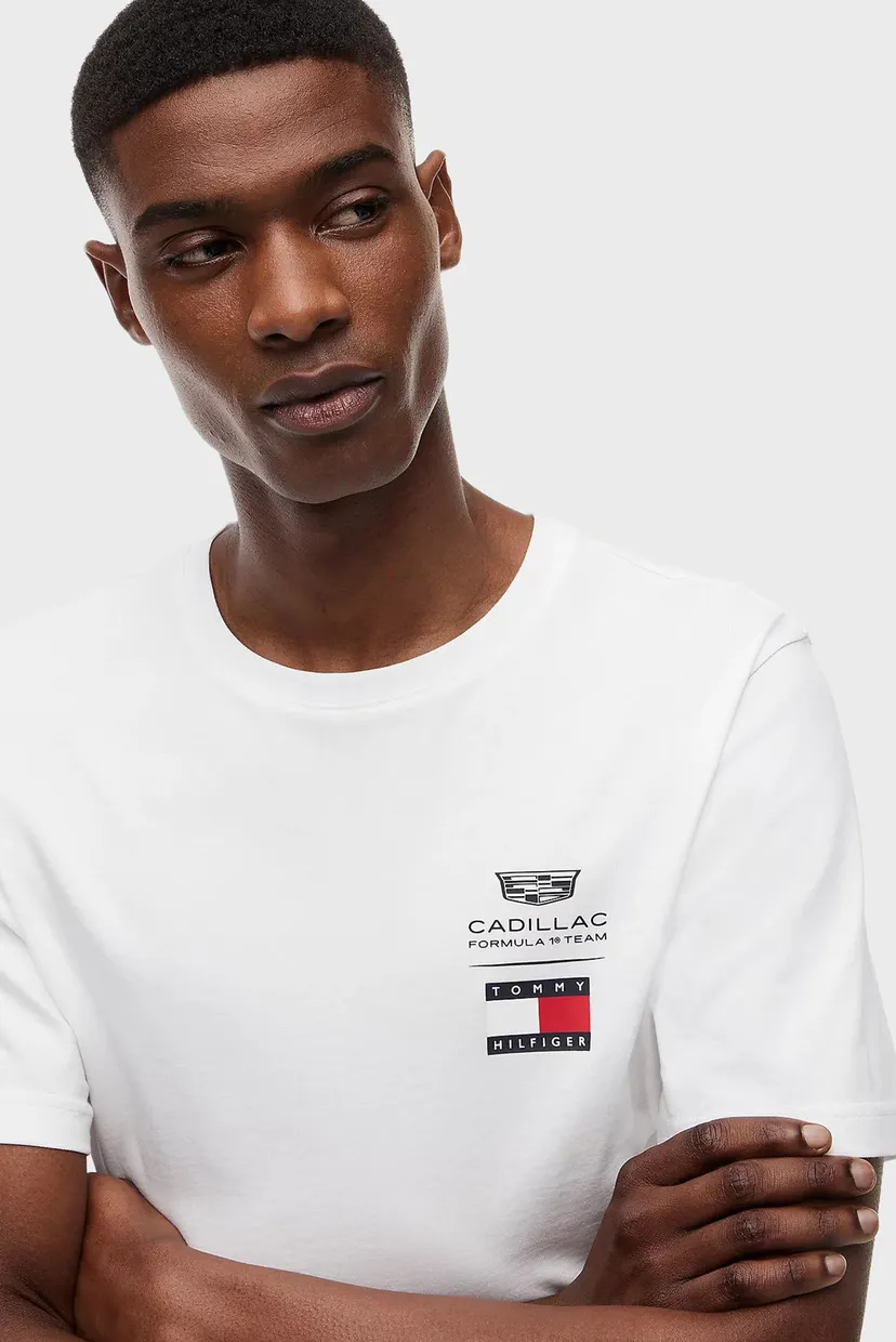 Чоловіча біла футболка TH x Cadillac Formula 1® Team 4