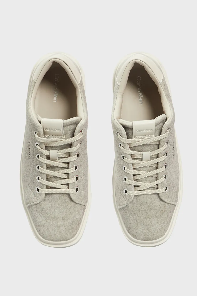 Жіночі бежеві снікерси FLATFORM CUP LACE UP W/ML FELT 4
