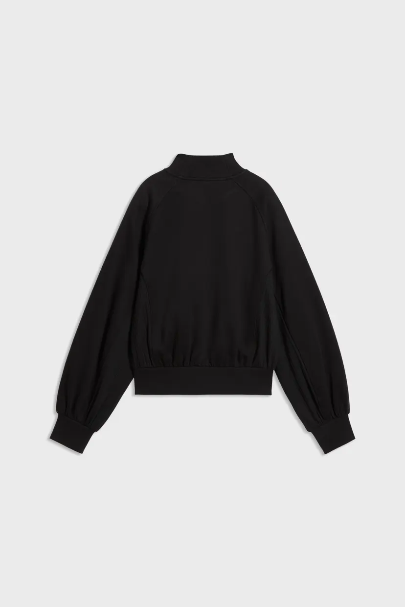 Женский черный свитшот HER Relaxed Mock Neck Crew Sweatshirt Women 5