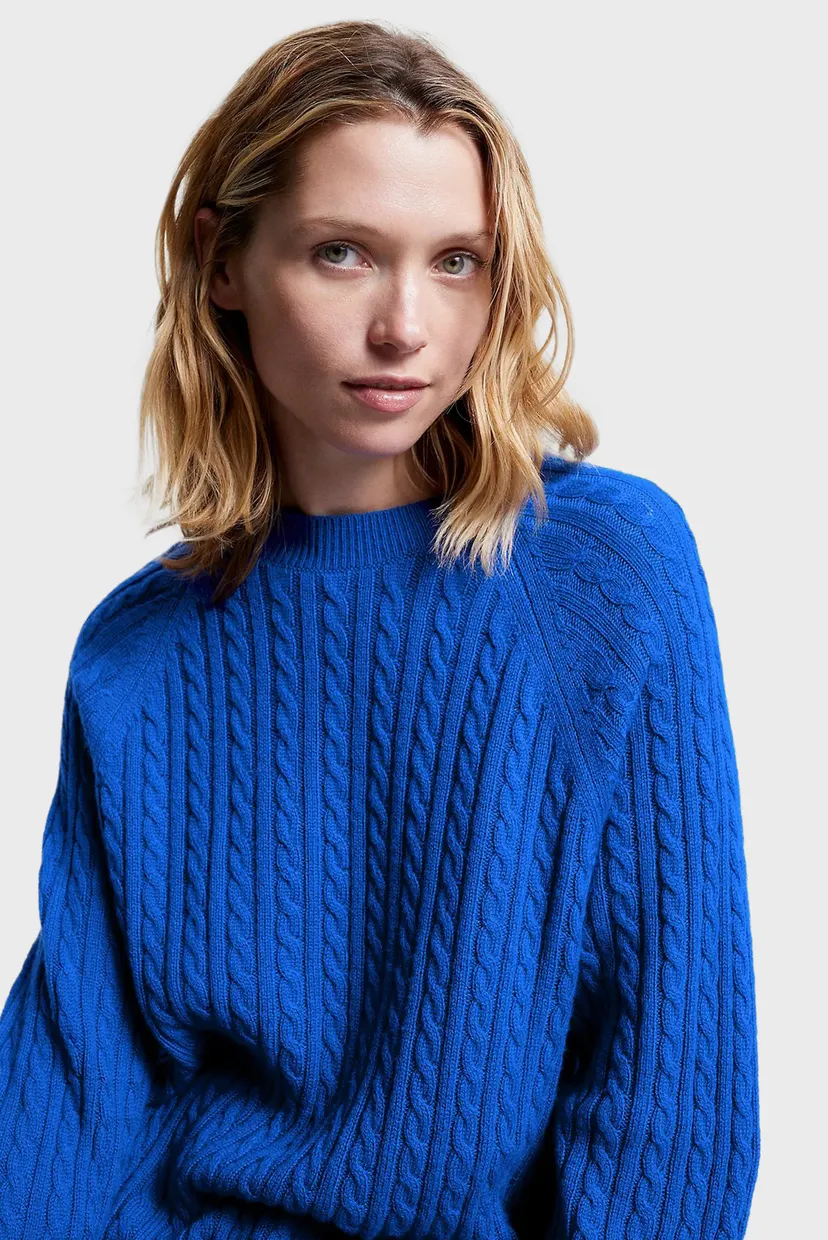 Женское синее шерстяное платье SOFT WOOL AO CABLE 3