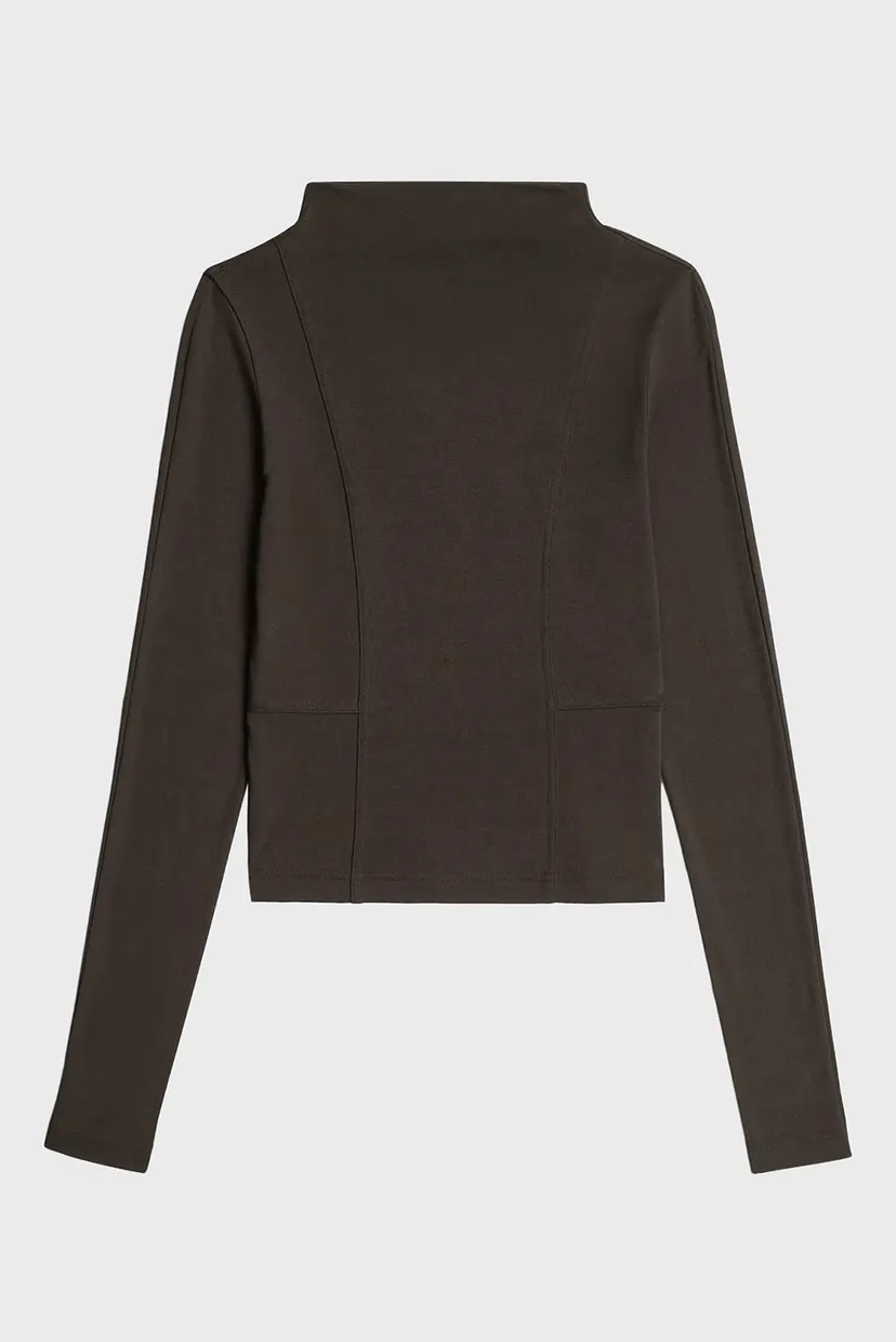 Женский коричневый лонгслив Drape jersey 6