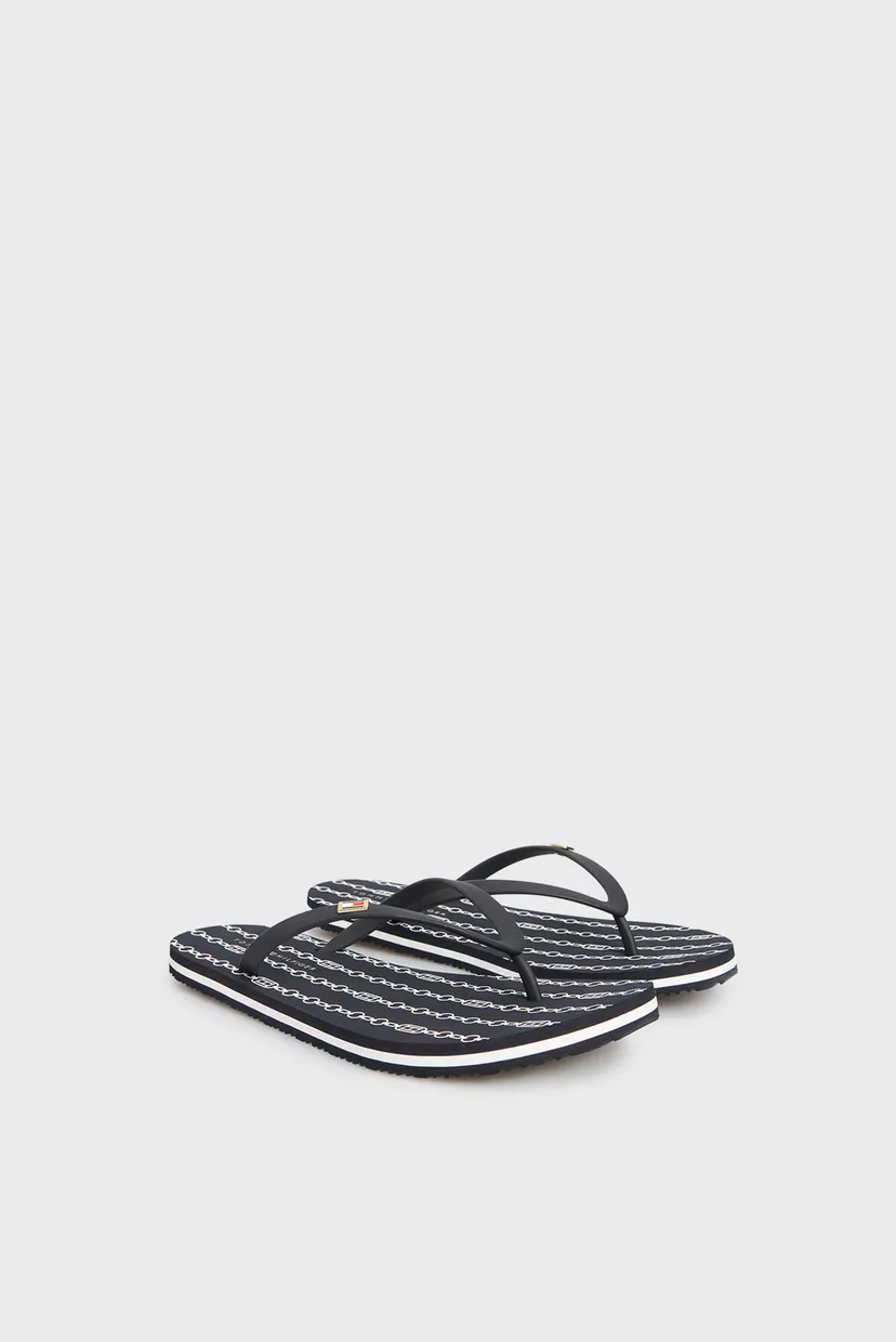 Женские темно-синие вьетнамки с узором TH STRIPES WEDGE BEACH SANDAL 3