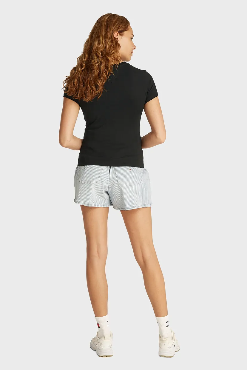 Жіноча чорна футболка TJW SLIM ESSENTIAL LOGO TEE EXT 3