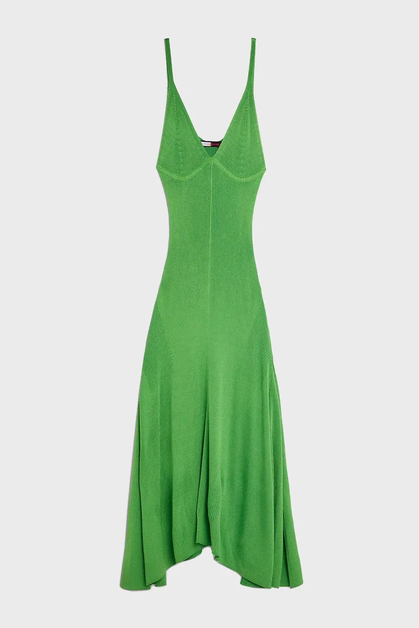 Женское зеленое платье THL POP COLOUR RIB SWEATER DRESS 6