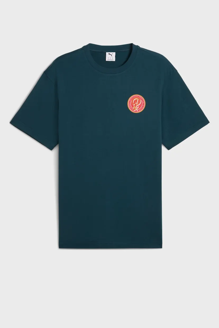Чоловіча темно-зелена футболка Wardrobe Essentials Sports Legacy Relaxed Tee Men 4