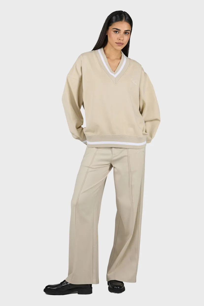 Женский бежевый свитшот STINA V-NECK OVERSIZED 6
