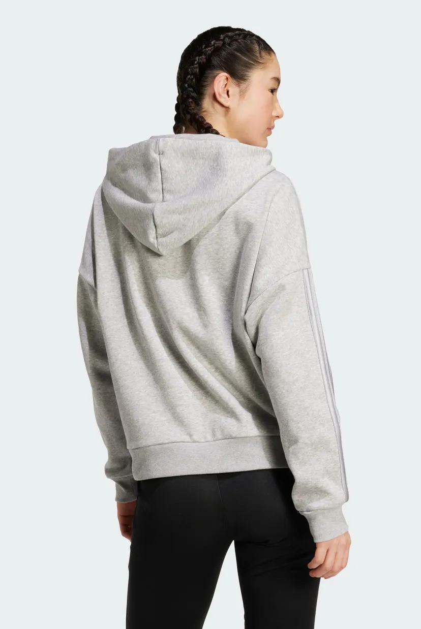 Женское светло-серое худи Holiday 3-Stripes Fleece 3