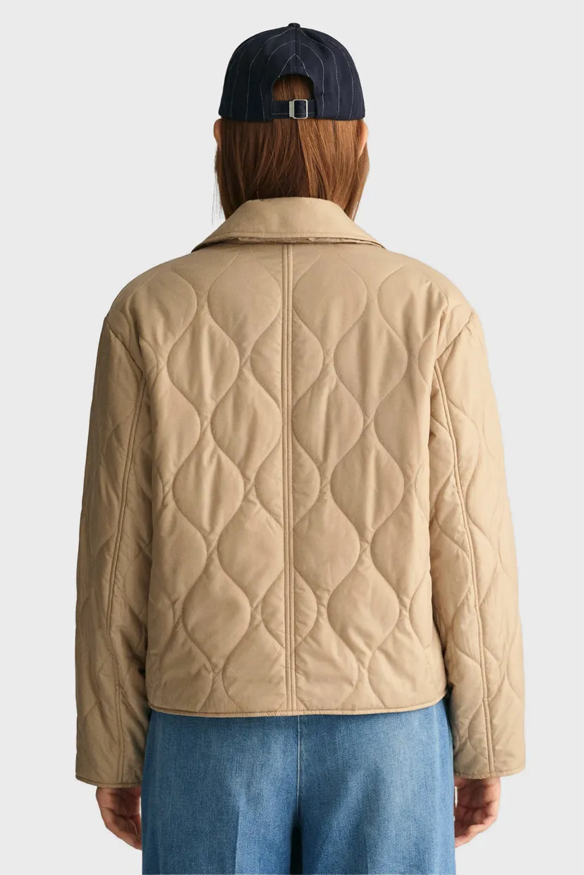 Женская бежевая куртка QUILTED COLLARED 3