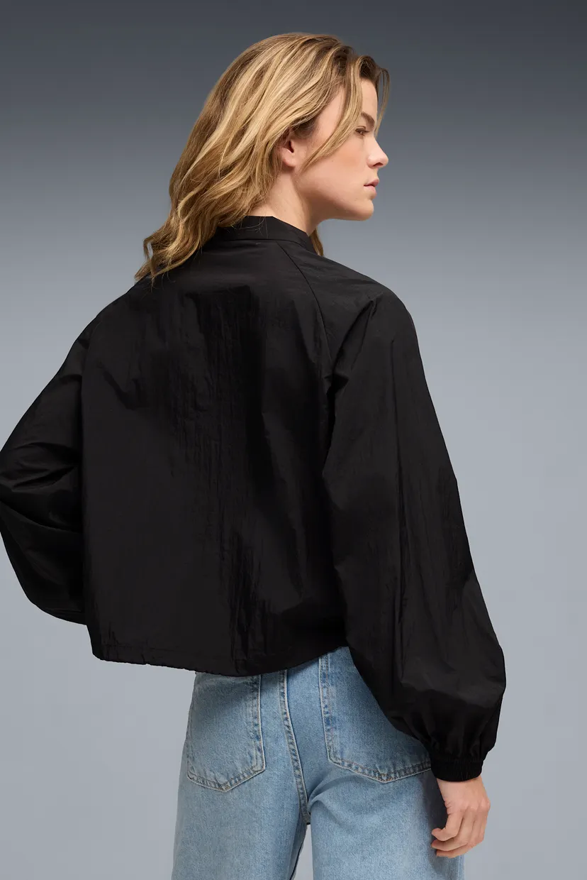 Женская черная куртка HER Relaxed Woven Full-Zip Jacket Women 3