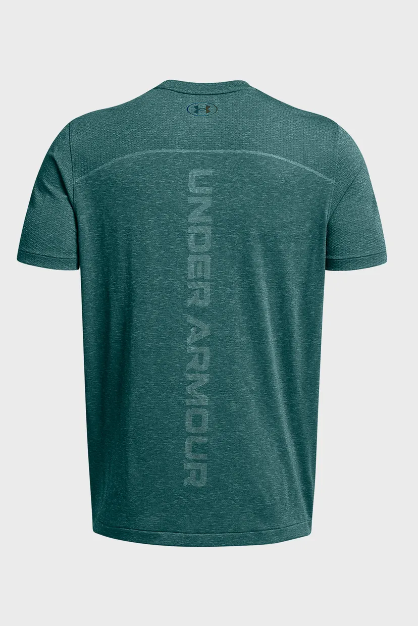 Чоловіча зелена футболка UA Rush Seamless Wordmark SS 6