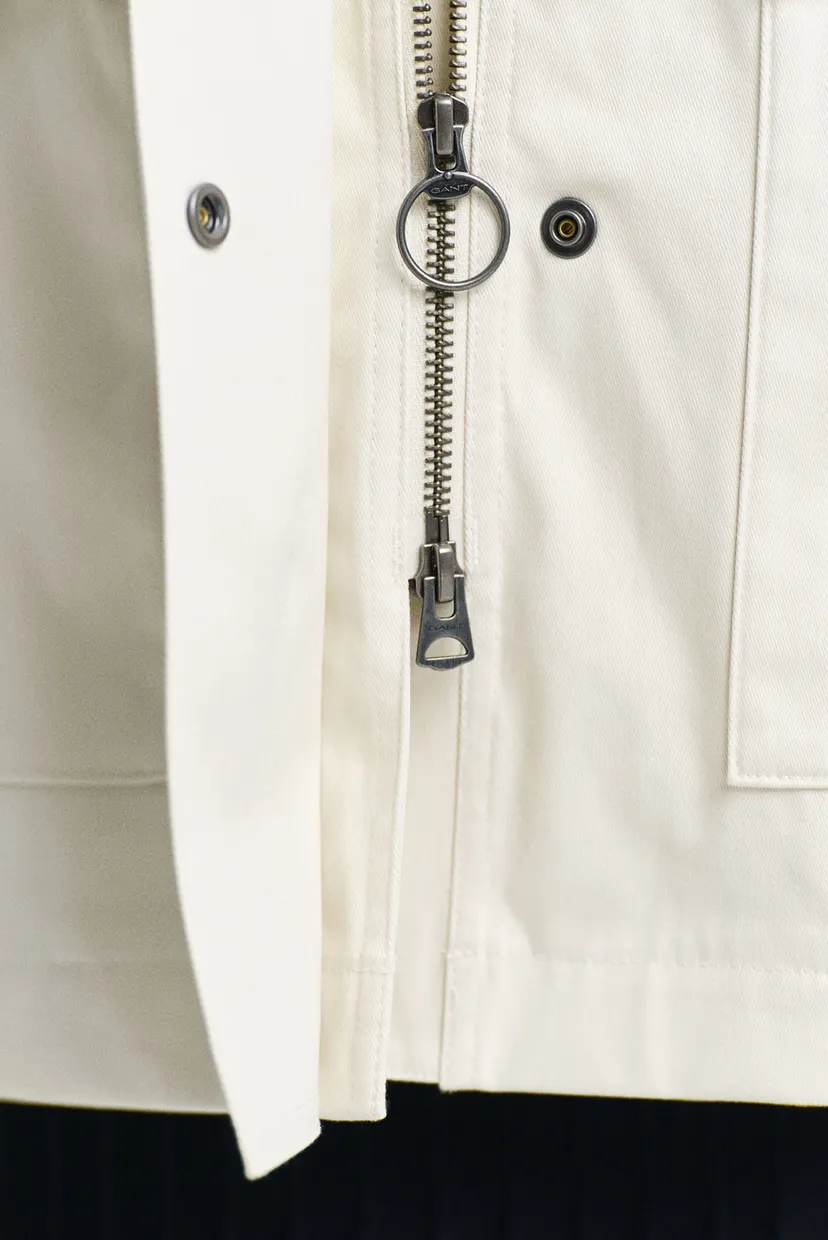 Женская белая парка CONTRAST COLLAR SALING JACKET 4