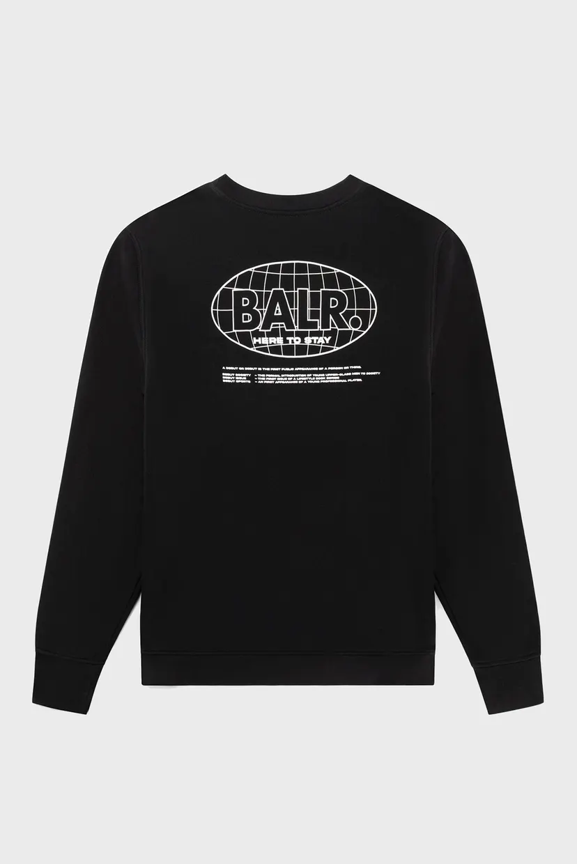 Чоловічий чорний світшот Olaf Straight H2S Globe Crewneck Jet 7