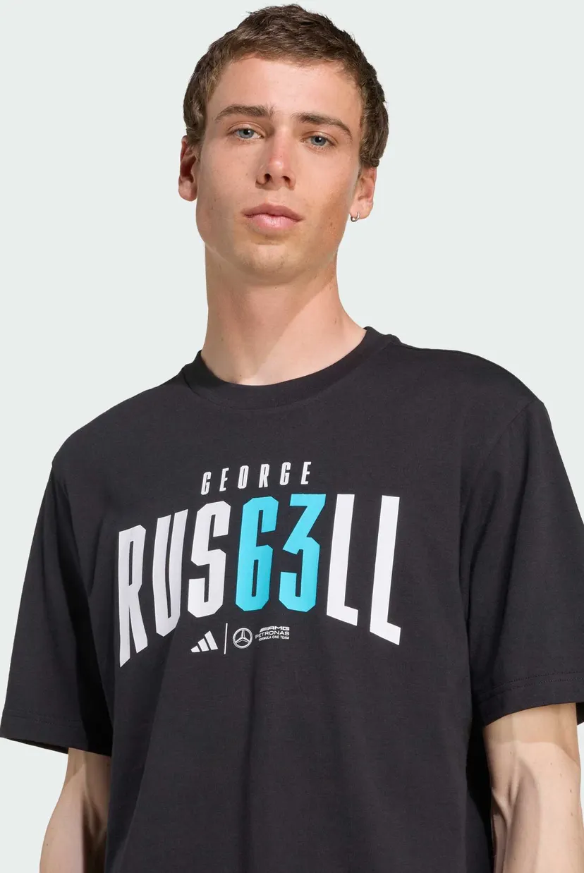 Мужская черная футболка Mercedes - AMG Petronas Formula One Team George Russell 4