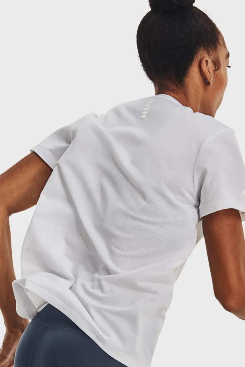 Жіноча біла футболка UA Seamless Stride SS 4