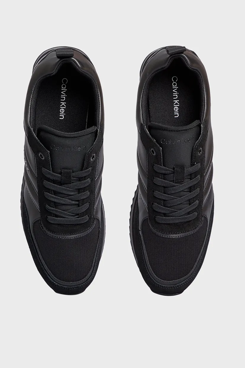 Чоловічі чорні шкіряні кросівки LOW TOP LACE UP MIX 4