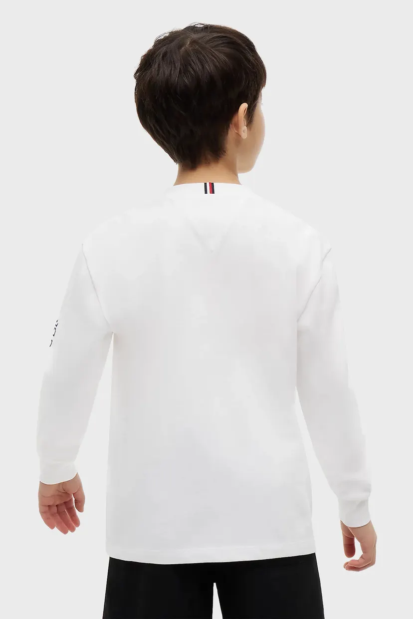 Детский белый лонгслив TEAM TOMMY GRAPHIC T-SHIRT LS 3