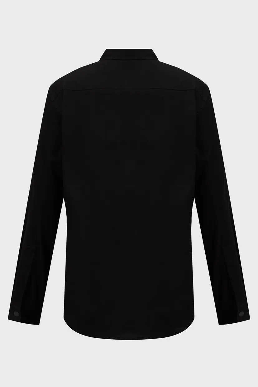 Мужская черная рубашка STRETCH SATEEN ZIP 5
