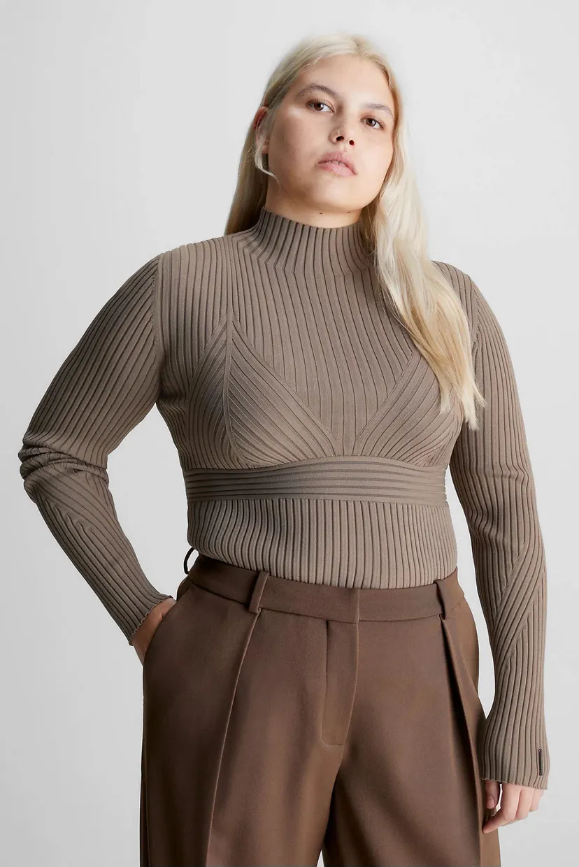 Женский коричневый гольф SENSUAL ICONIC RIB SWEATER 4