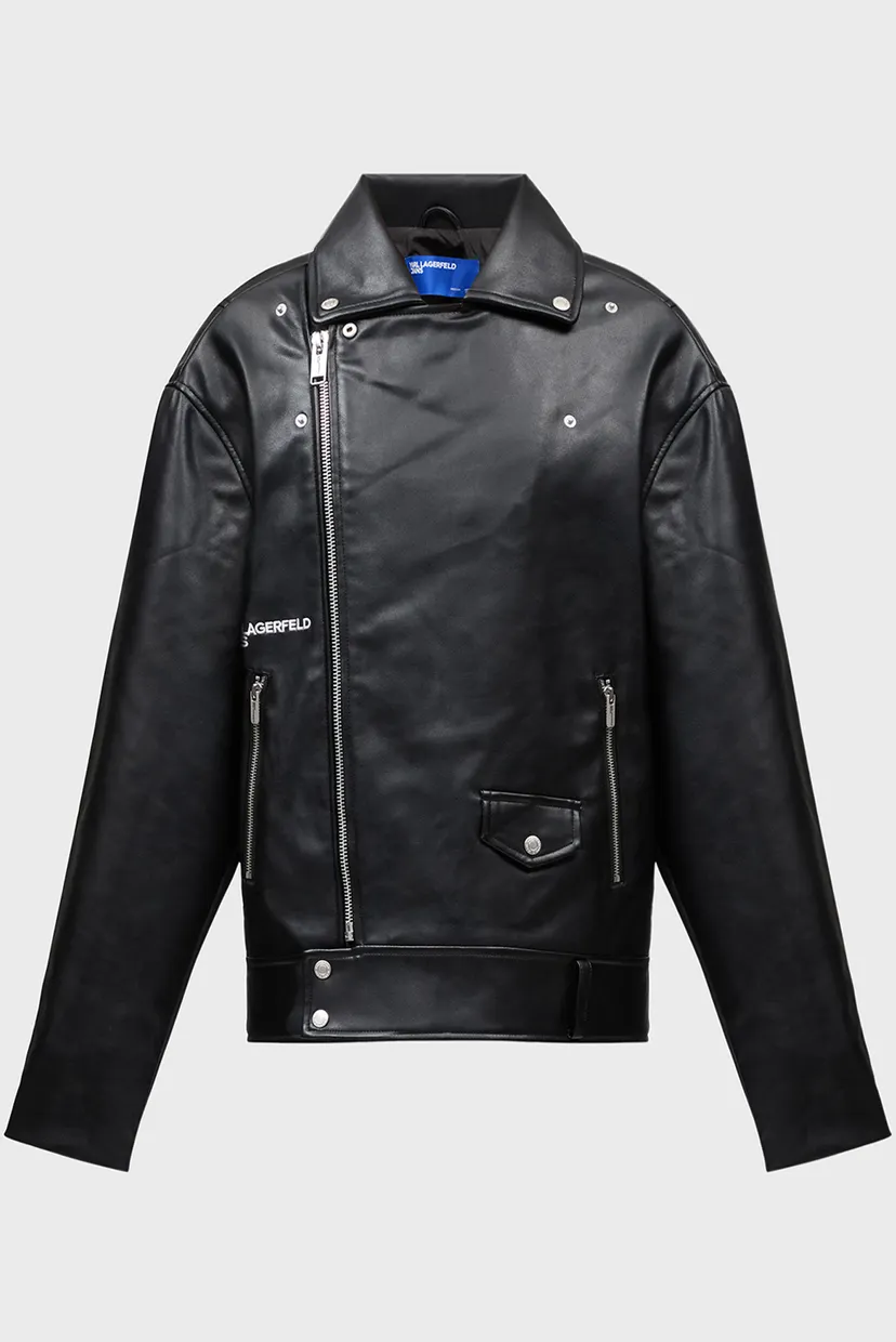 Чоловіча чорна косуха KLJ REGULAR FAUX LEATHER JKT 6