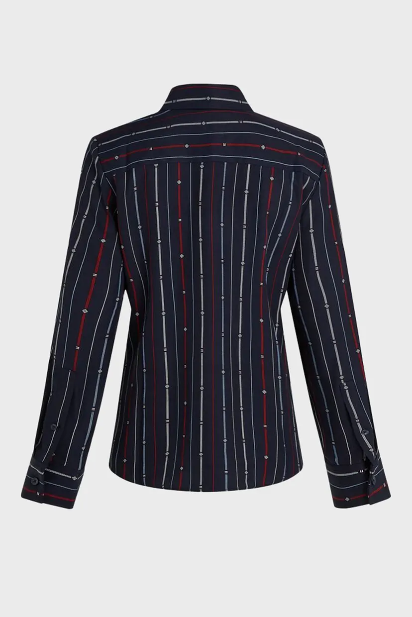 Жіноча темно-синя блуза у смужку FOULARD STP TIE NECK REG 6