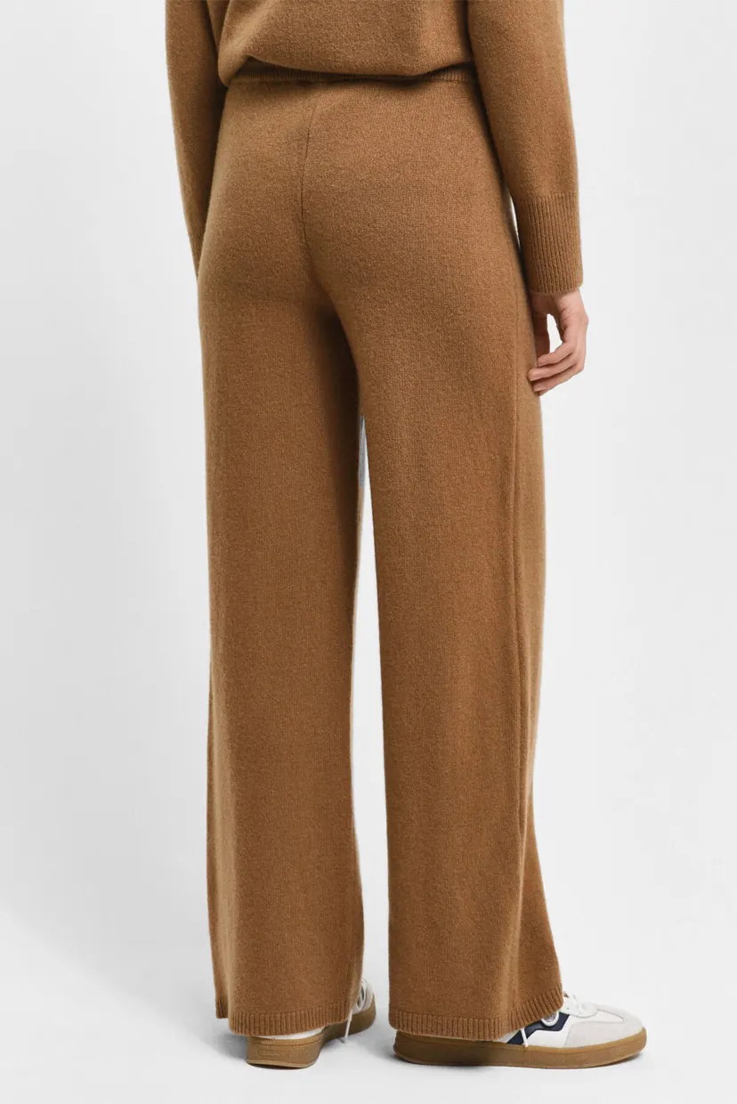 Женские бежевые шерстяные брюки WOOL KNITTED 4