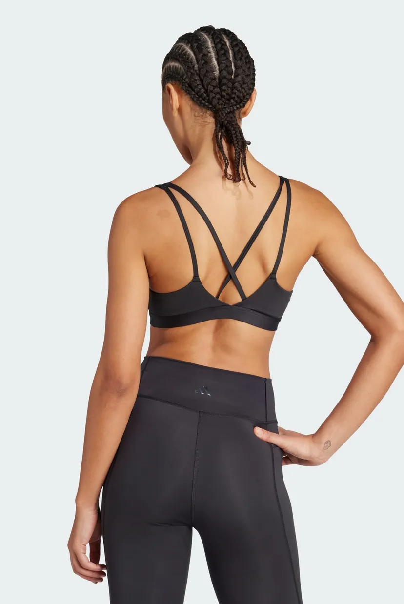 Женский черный топ adidas All Me Essentials Medium Support 3