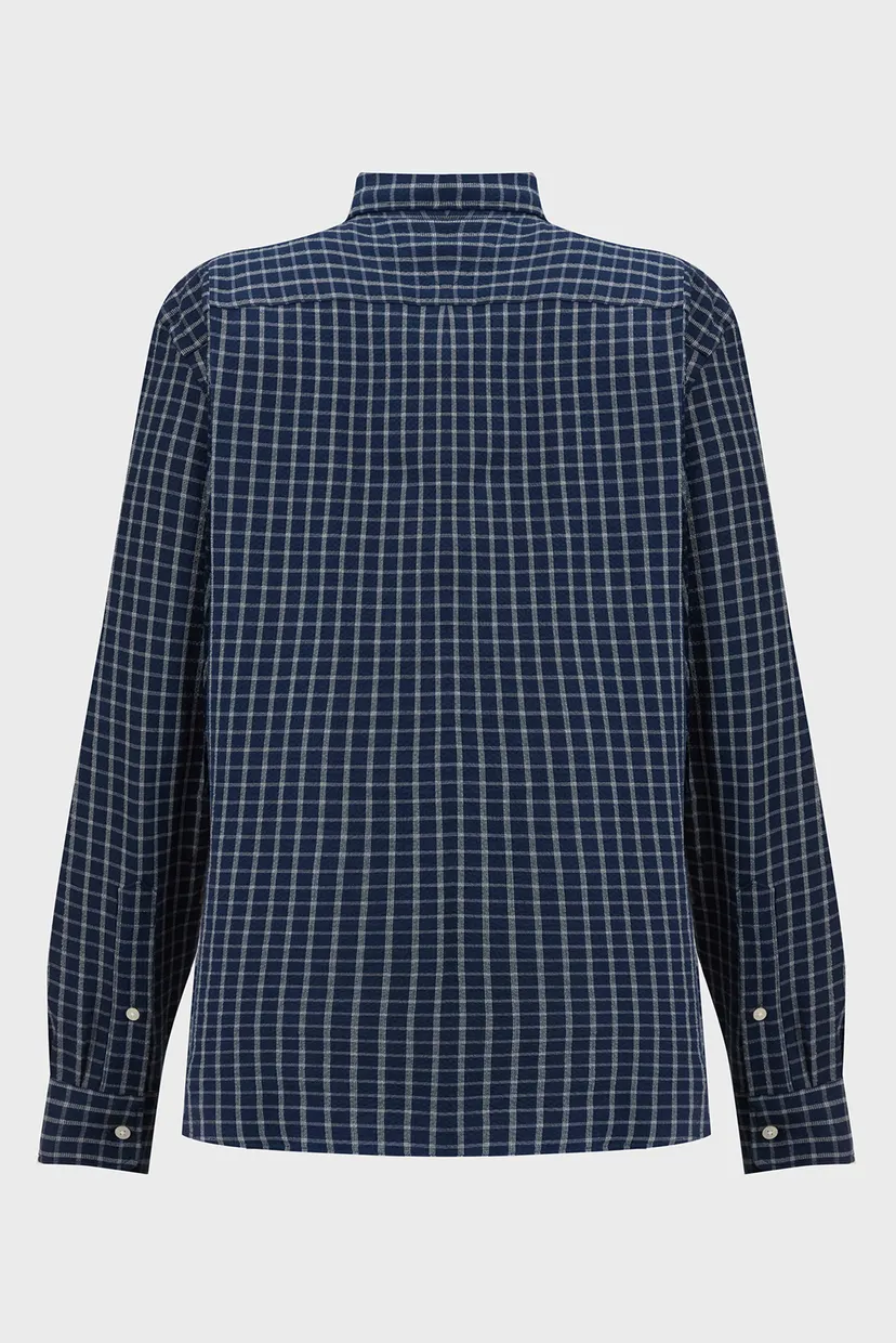 Чоловіча синя картата сорочка TEXTURED GRID CHECK RF SHIRT 7