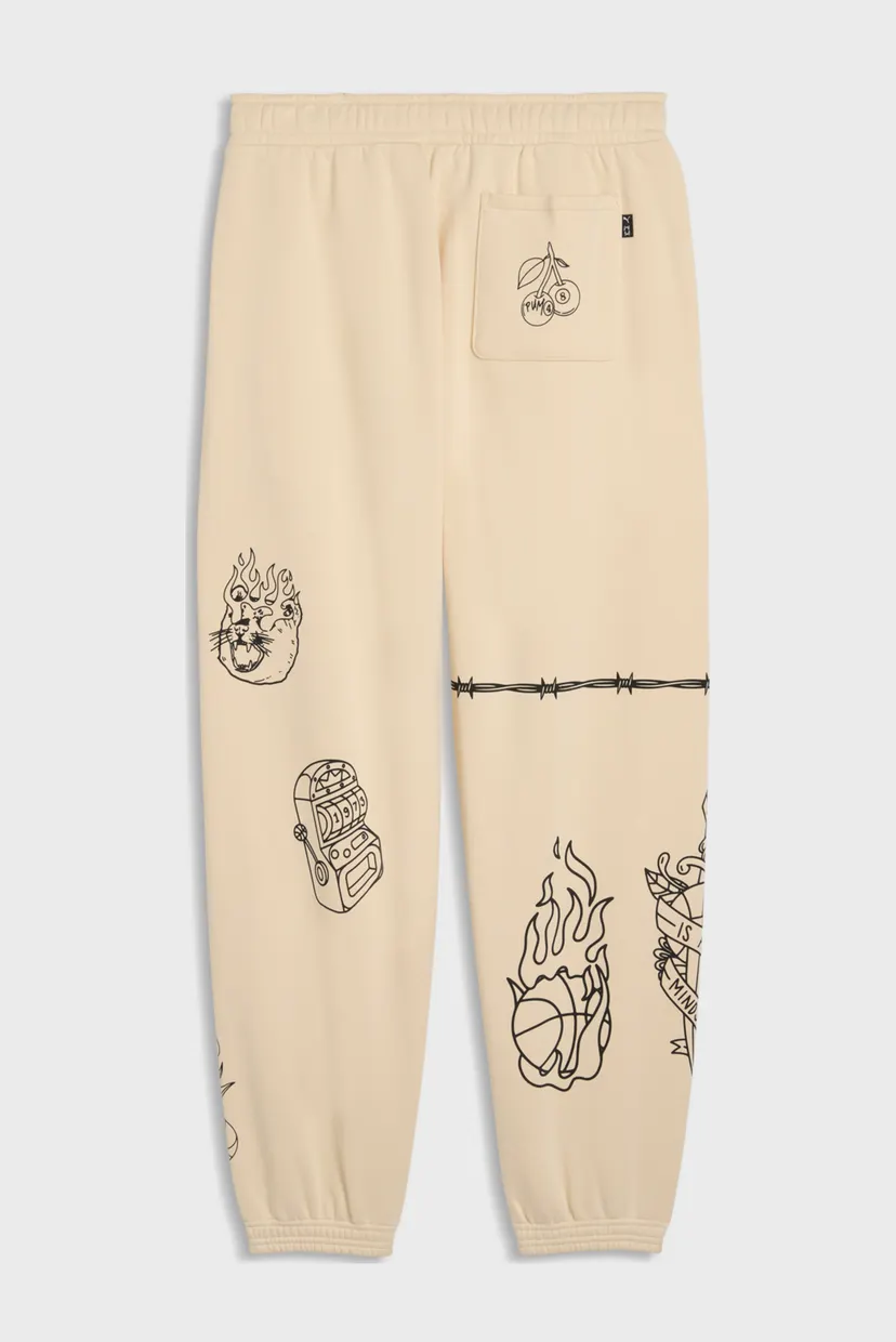 Чоловічі бежеві спортивні штани Swish N' Ink Basketball Sweatpants Men 7